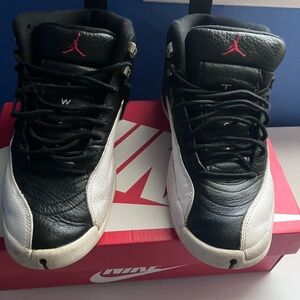 Jordan Kids Black and White Sneakers with Red Accents